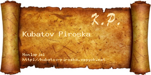 Kubatov Piroska névjegykártya