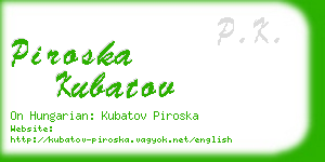 piroska kubatov business card